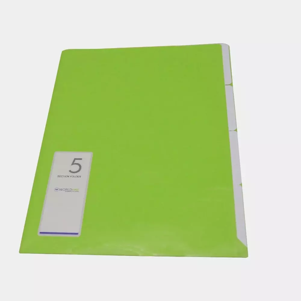 Worldone 5 Section Folder A/4 Assorted, LF032