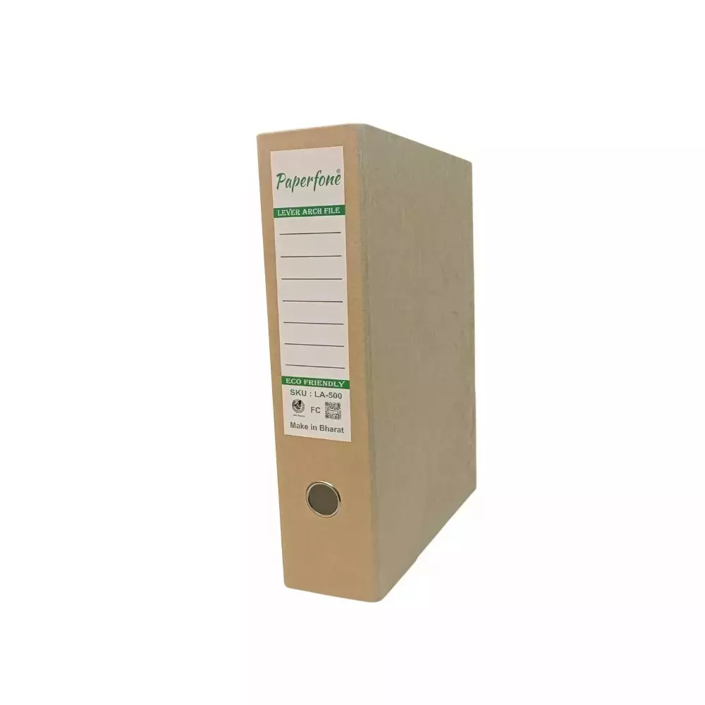 Paperfone Lever Arch File FC Size, Brown Color, LA-500 (Pack of 4 Pcs)