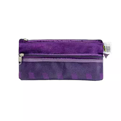 Trio Zip Pouch Plastic Plain Pattern Purple, ZP201CHQ