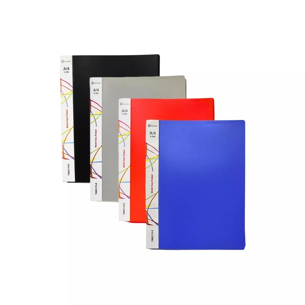 Staprico Punchless File Folder 0.70 mm (0.02 inch) Thickness A4 Plastic (Pack of 4)