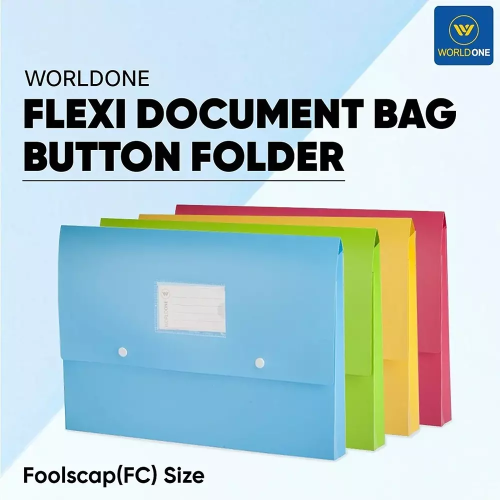Worldone FC Size Flexi Document Bag (Assorted), DC211F