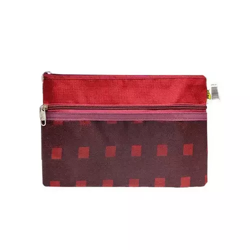 Trio Zip Pouch Plastic A5 14.8x21 cm Red, ZP201A5