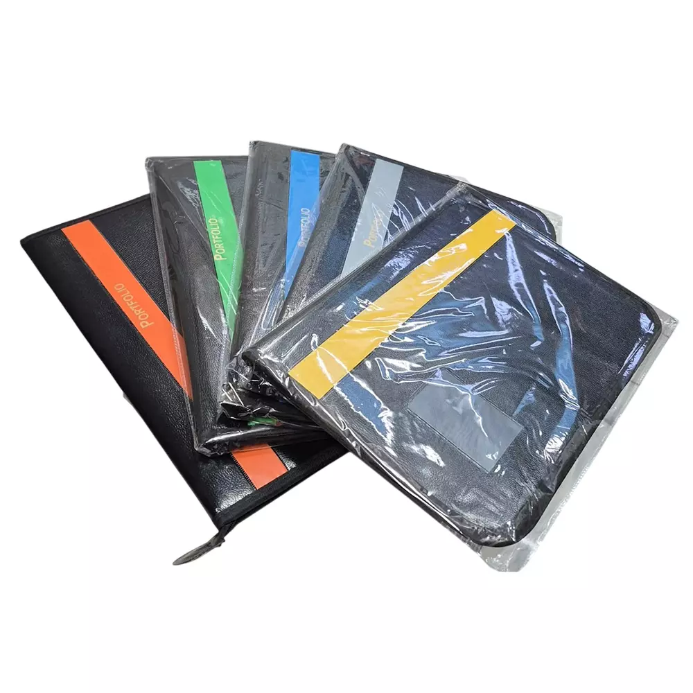 generic-portfolio-chain-bag-black-with-assorted-stripe-color-synthetic-leather-for-keeping-documents-official-use