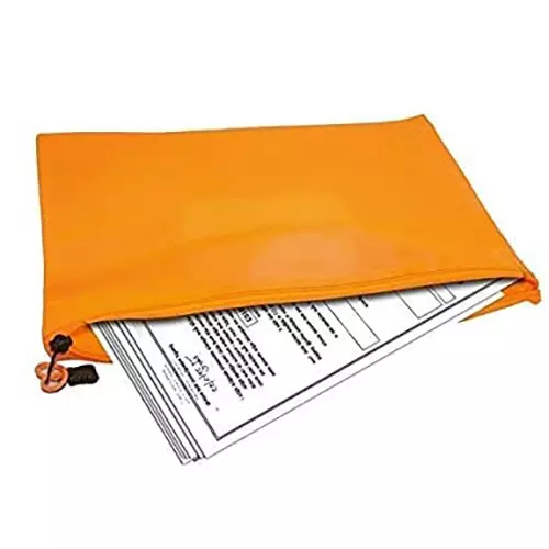 K J Zipper Mesh Pouch/Documents Holder/Bags A4 Size Multicolor Waterproof (Set of 5)