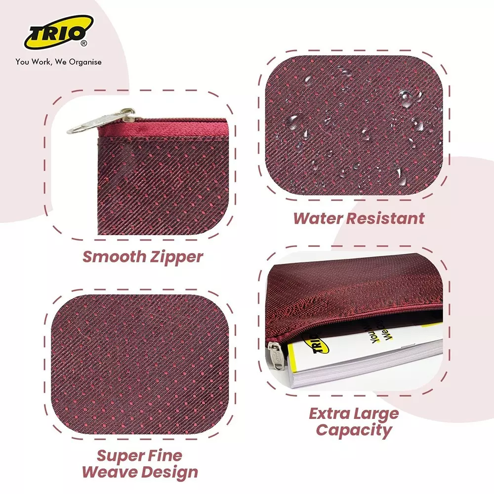 trio-mono-zip-pouch-polyester-plain-pattern-green-zp101chq