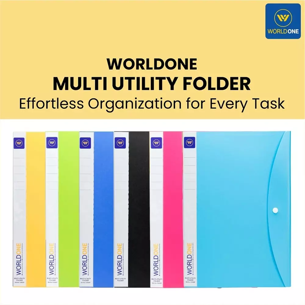 Worldone A4 Size Multi Utility Folder 40 Pockets (Assorted), CA640