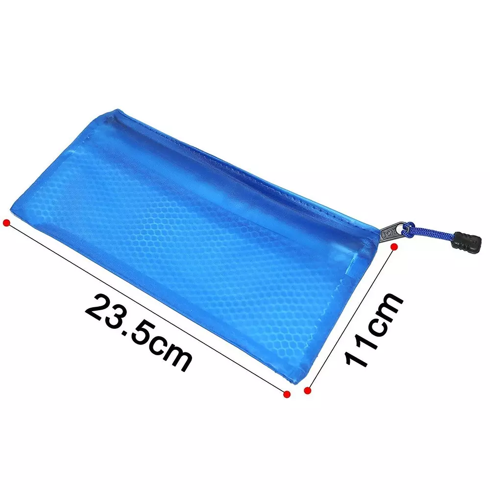 K J Zipper Mesh Pouch/Documents Holder/Bags A6 Size Multicolor Waterproof (Set of 5)