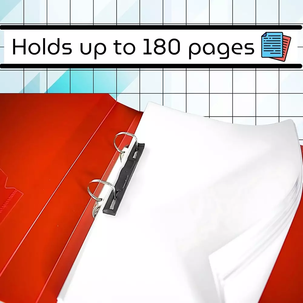 Staprico Ring Binder File with Pocket 180 Holding Capacity A4 Polypropylene (Pack of 12)