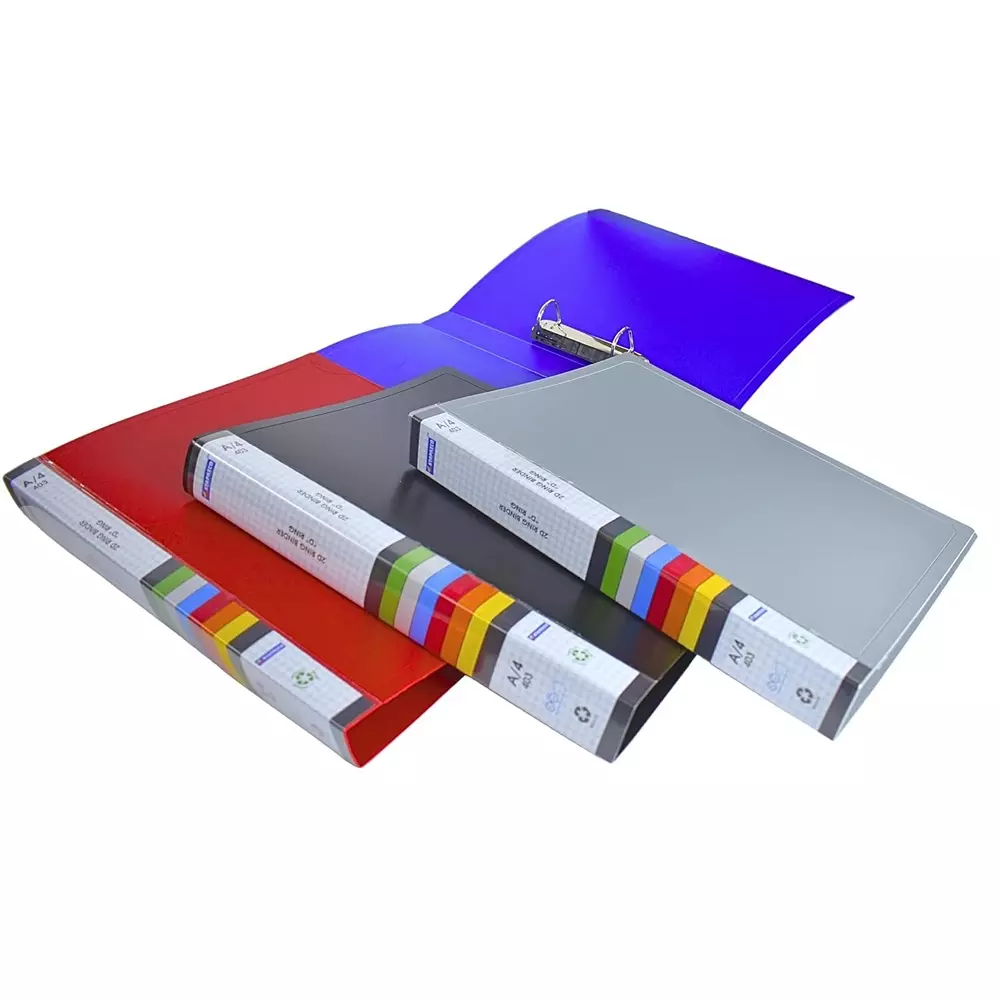 Staprico Ring Binder File with Pocket 180 Holding Capacity A4 Polypropylene (Pack of 12)