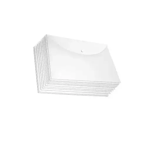 AAGAM Double Pocket Transparent Bag Foolscap Rectangular Polypropylene Assorted, DP-212 (Pack of 12)