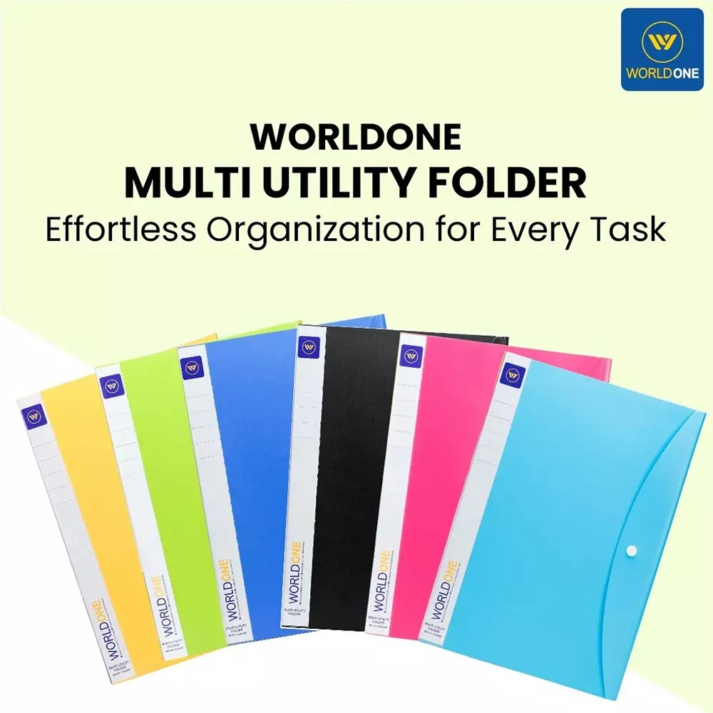 Worldone A4 Size Multi Utility Folder 20 Pockets (Assorted), CA620