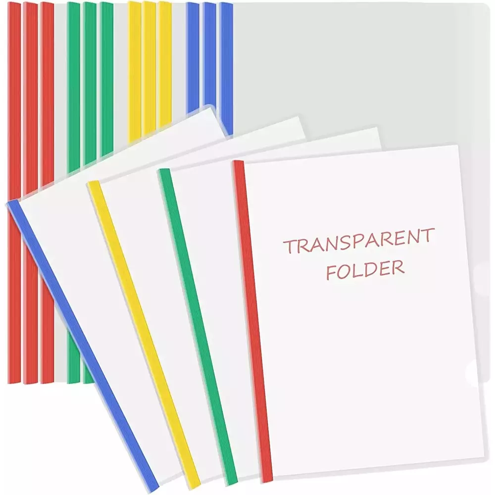 GENERIC Stick Transparent File 100 micron Assorted color (Pack of 60)