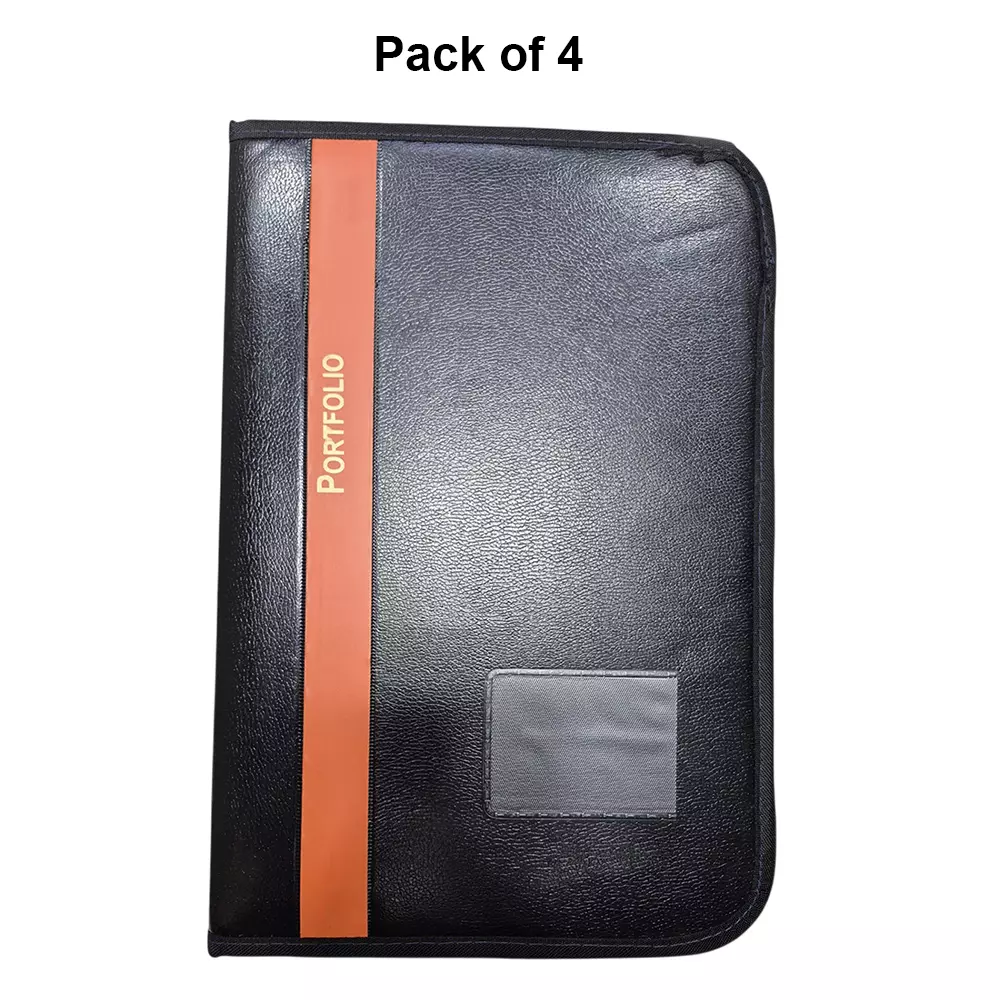 generic-portfolio-chain-bag-black-with-assorted-stripe-color-synthetic-leather-for-keeping-documents-official-use-pack-of-4