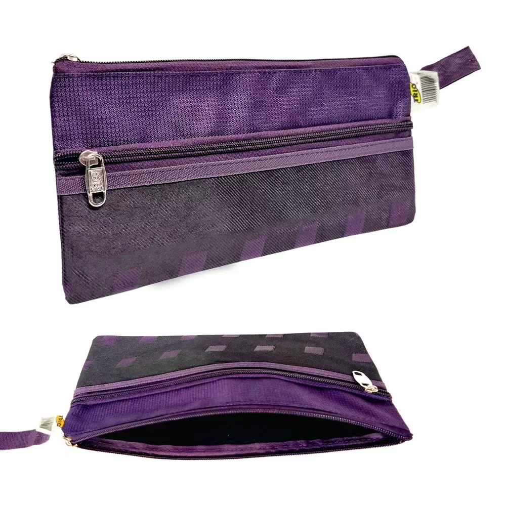 trio-zip-pouch-plastic-plain-pattern-red-zp201chq