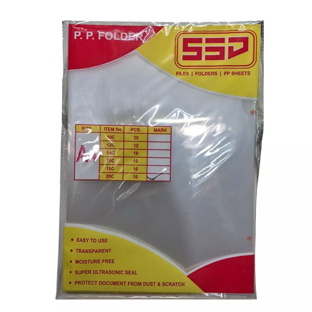 SSD L-Folder Transparent Color 300 Micron A4 Size (Pack of 100)