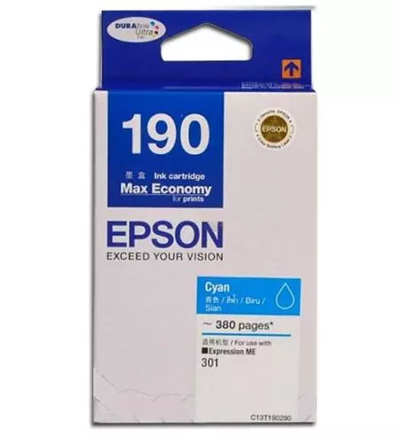 Epson T1902-190 C13T190290 Cyan Ink Cartridge (Page Yield : 380 pages)