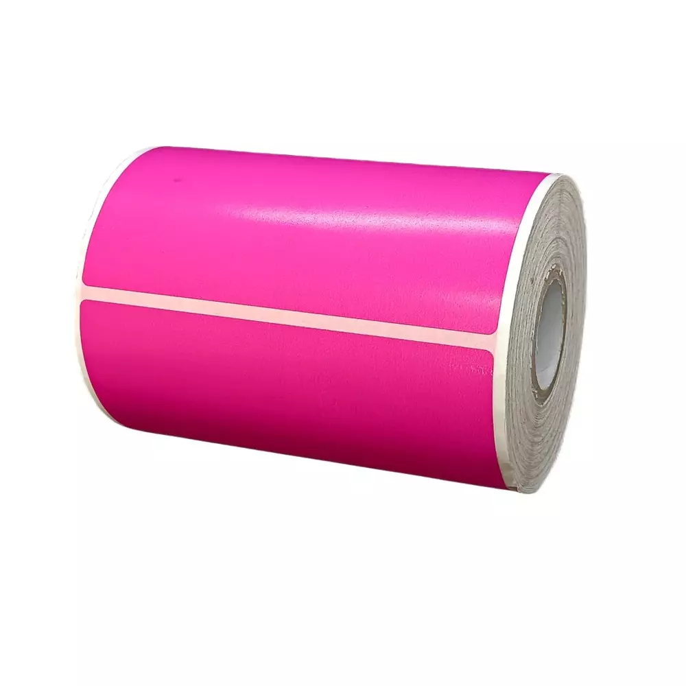 SKY GLOBAL Barcode Label Sticker 100x100 mm Pink 70 GSM Thickness (Pack of 10 Rolls)