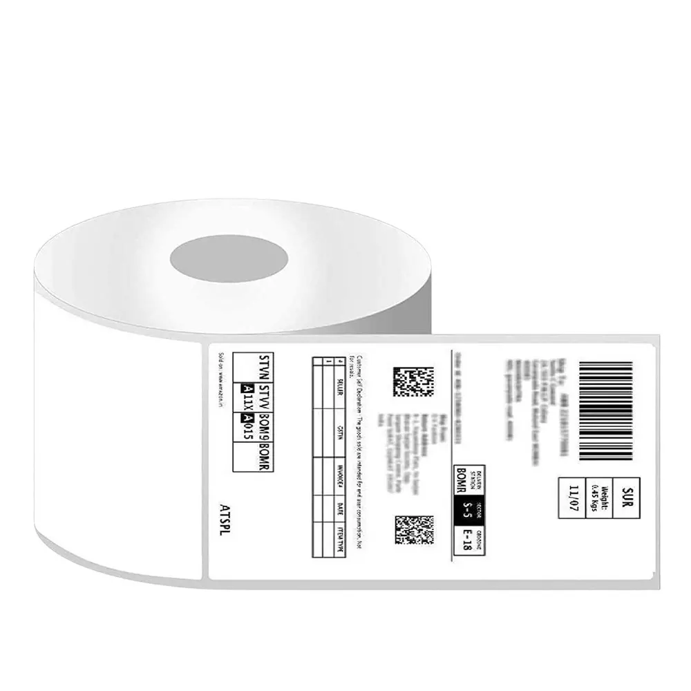 PrettyBUYERS 400 Labels Per Roll Direct Thermal Shipping Label Sticker Roll Size 75x125 mm (3x5 inch) 400 Labels Per Roll Strong PaPer Label White