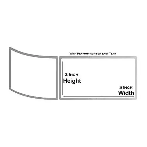 DTM Barcode Label Sticker Self Adhesive Paper Rectangular 75x125 mm White for Labeling, DTWB75X125