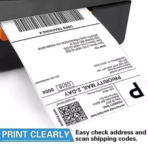 DTM Barcode Label Sticker Self Adhesive Paper Rectangular 75x125 mm White for Labeling, DTWB75X125