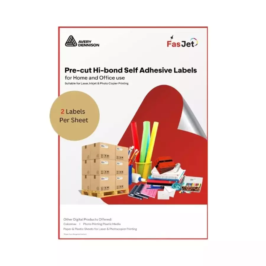 Fasjet Label Stickers Self Adhesive Paper A4 Size for Multipurpose Use, ST-2 (Pack 500 Pcs)