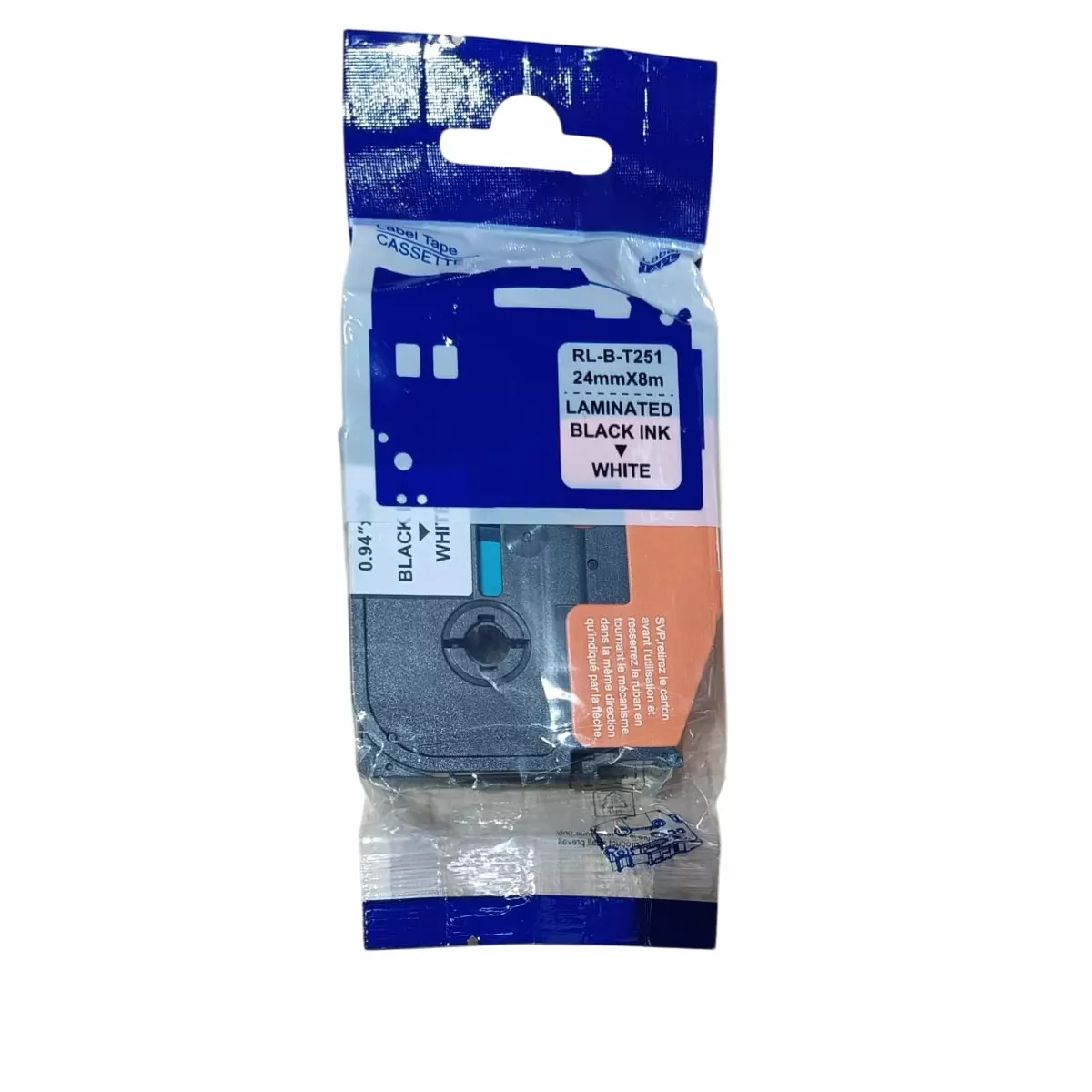 Generic Compatible For Brother RL-B-T251 Label Tape Black On White - 24 mm X 8m Long