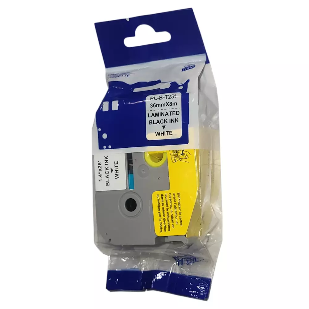 Generic Compatible TZE 261 Tape Black On White - 36 mm for Brother Label Printer (Pack Of 1)