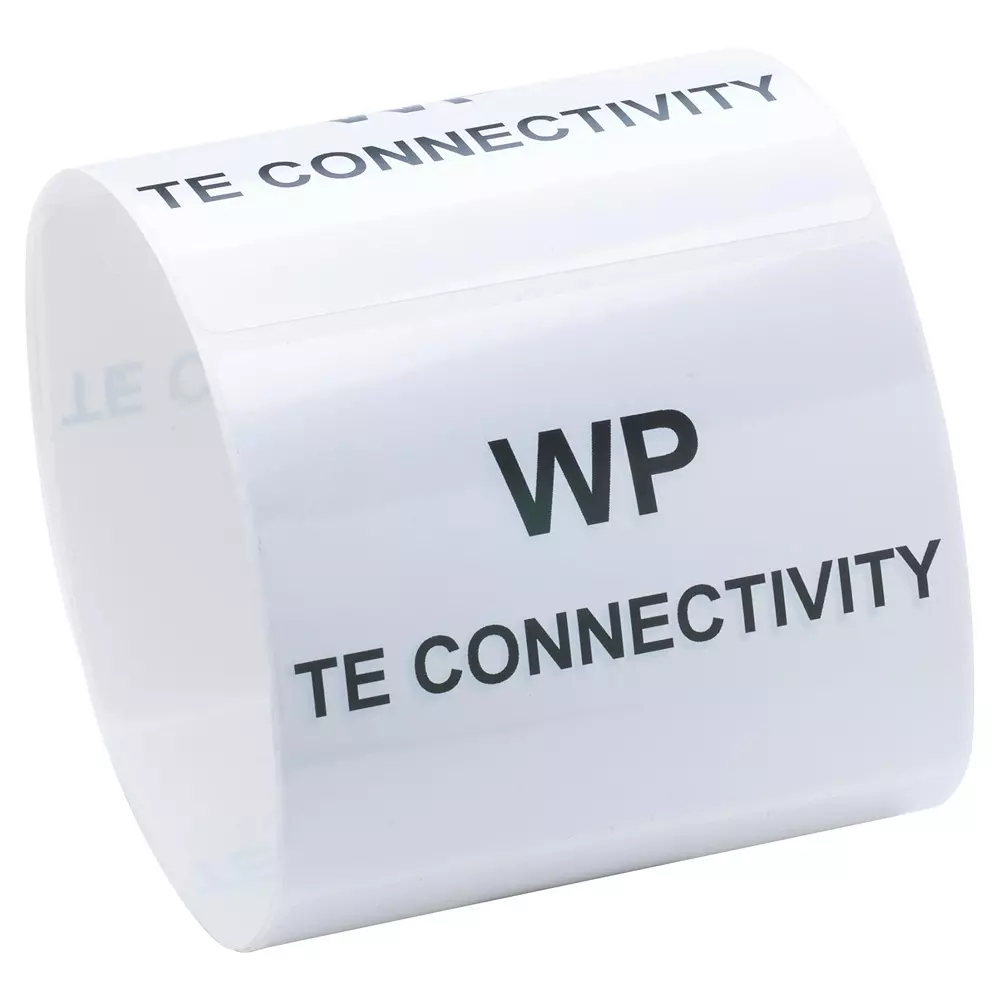 TE CONNECTIVITY LABEL, POLYESTER, WHITE, 9.7MM X 25.4MM, WP-254097-10-9 (Pack of 10000)