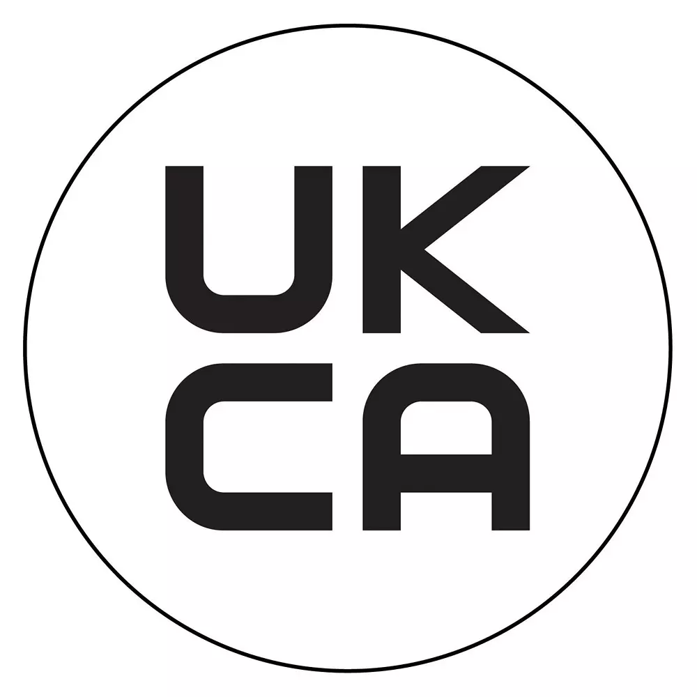 MULTICOMP PRO Pre Printed Label "UKCA" Legend Black on White Vinyl, MP008139 (Pack of 100)