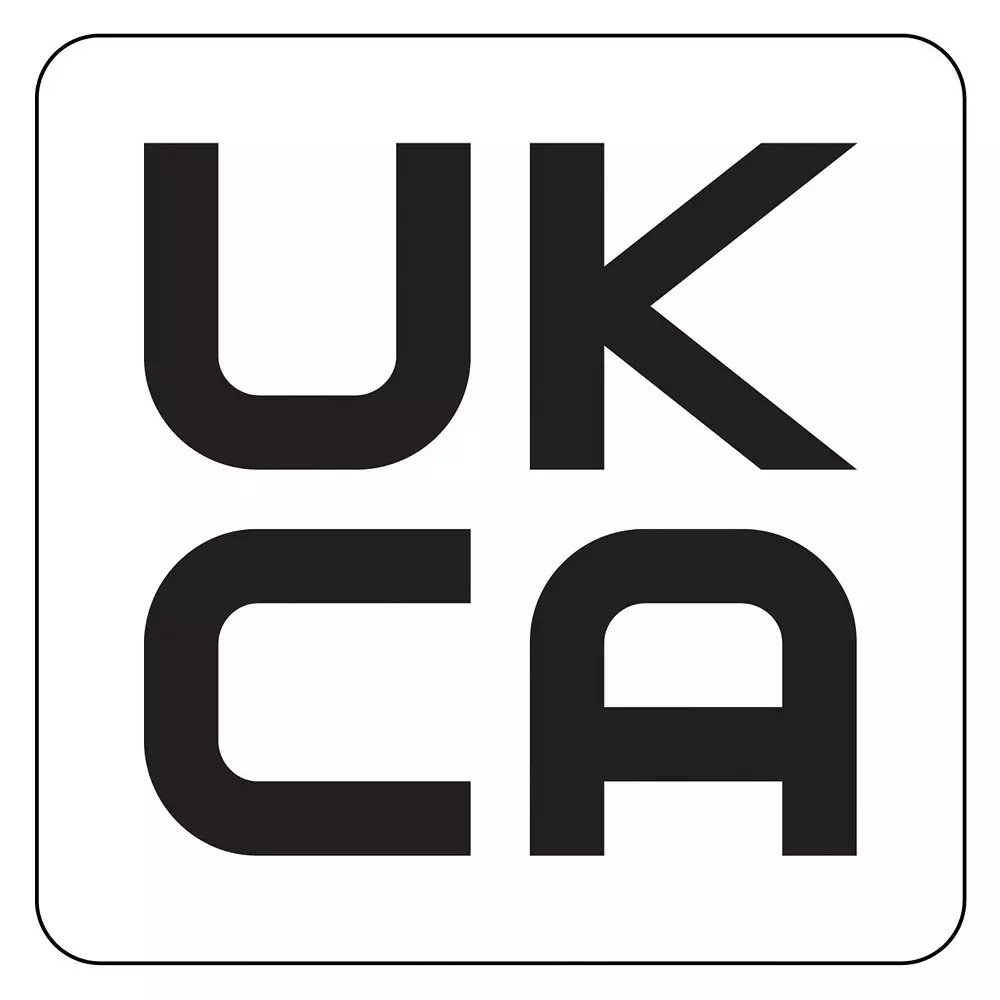 MULTICOMP PRO Pre Printed Label "UKCA" Legend Black on White Vinyl, MP008141 (Pack of 100)