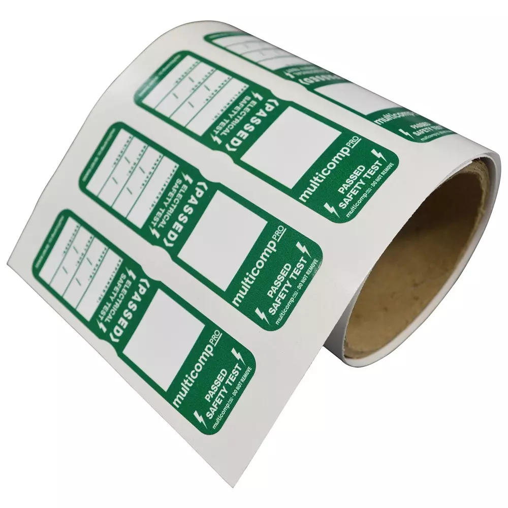 MULTICOMP PRO Pre Printed Label "PASSED Electrical Safety Test (Appliance ID, Pass Date, Next Due, Engineer)" Legend, MP003333 (Pack of 500)