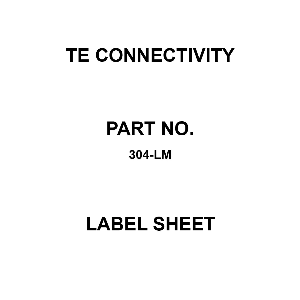 TE CONNECTIVITY Label Sheet White Color, 304-LM
