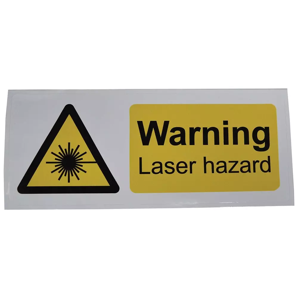 MULTICOMP PRO Pre Printed Label "Laser Warning" Legend Black on Yellow Vinyl, MP001263
