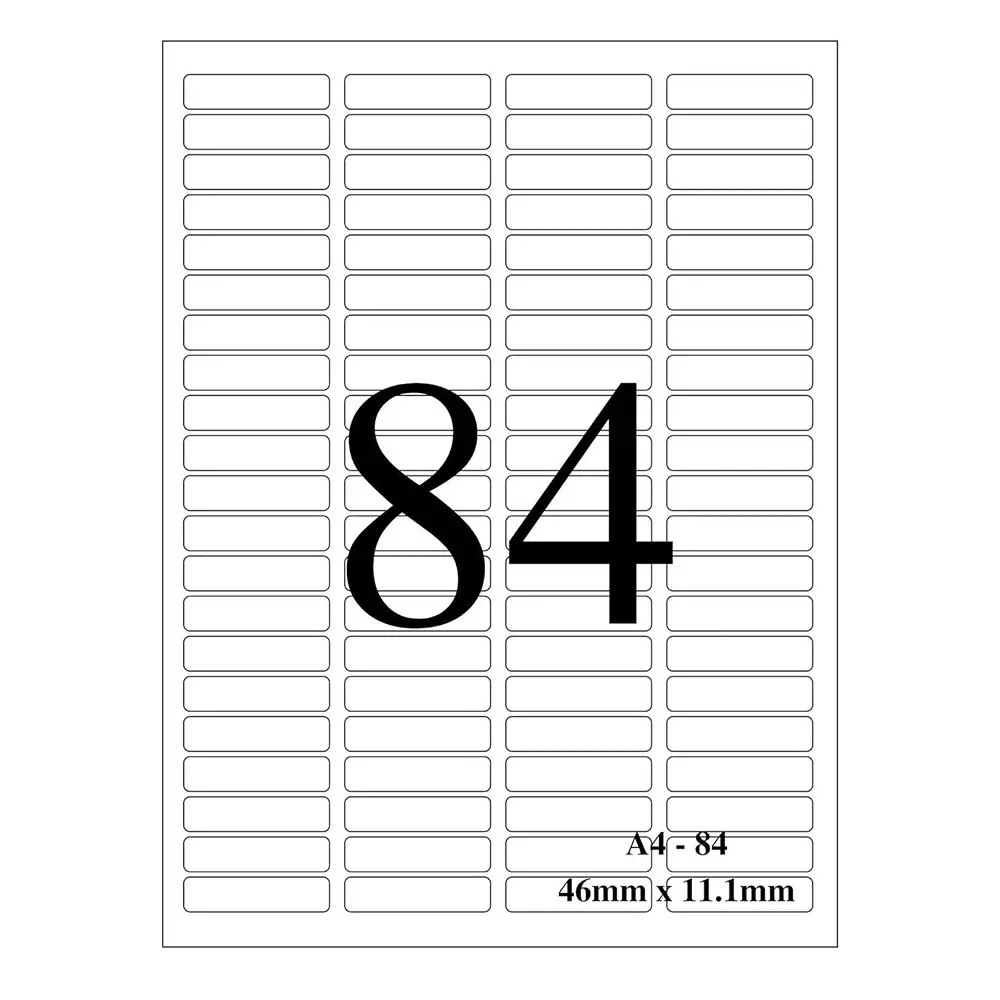 MM WILL CARE Sticker Paper Label A4 Size 46x11 mm (Pack of 100 Sheets)