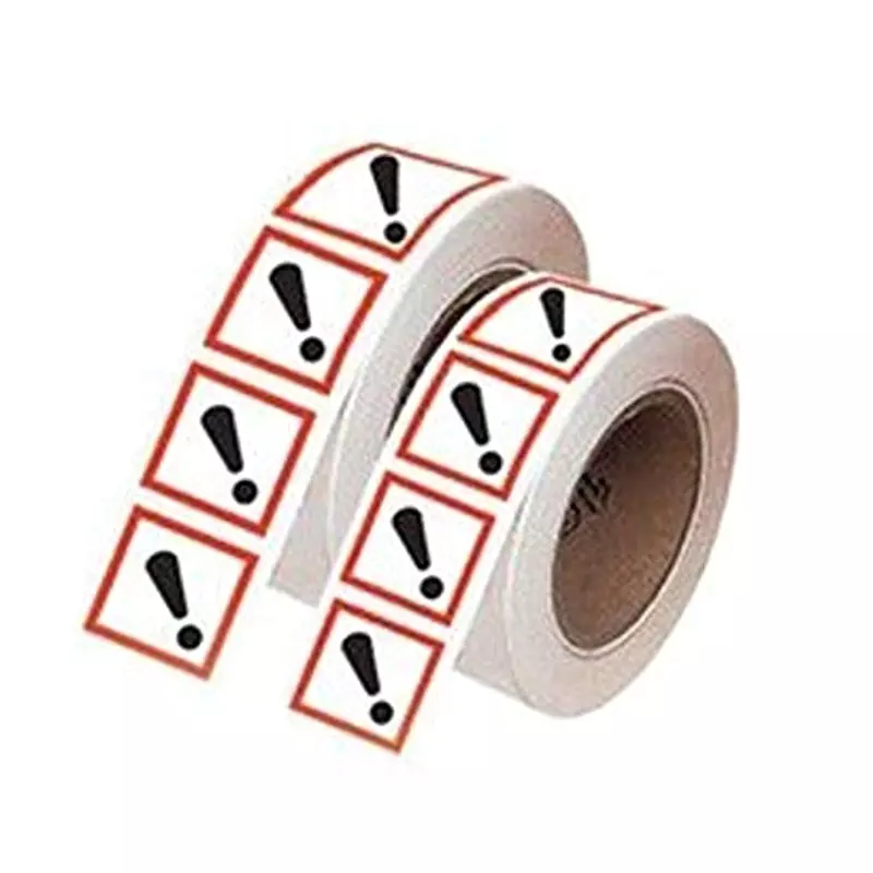 RS PRO Safety Label Irritant, Harmful White, Black, Red Polyester 21 mm Self Adhesive, 182030 (Pack of 250 Pcs)