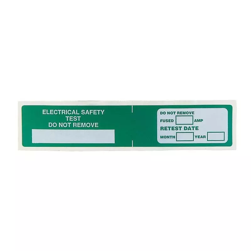 MULTICOMP PRO Pre Printed Label "Electrical Safety Test Do Not Remove" Legend White on Green, MP009770 (Pack of 50)