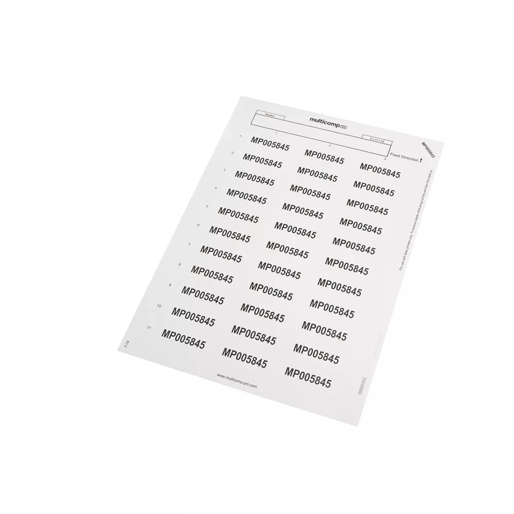 MULTICOMP PRO Tag Self Adhesive Label Type 330.0 Pack Quantity Polyester Material, MP005845 (Pack of 330)