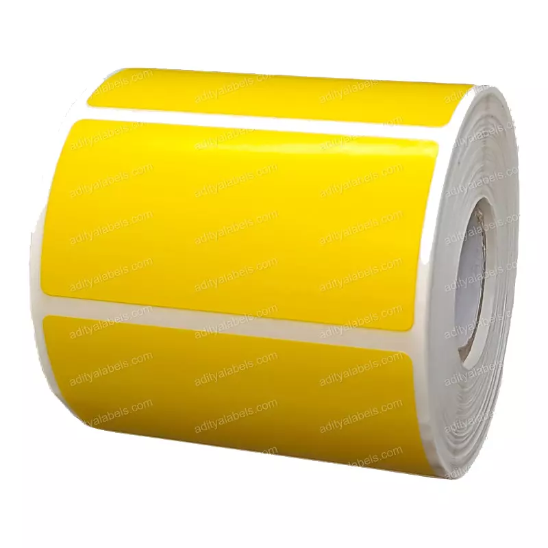 Tudko 70x35 mm 80 GSM 1 UP Self Adhesive Paper Label Yellow (Pack of 2 Pcs)