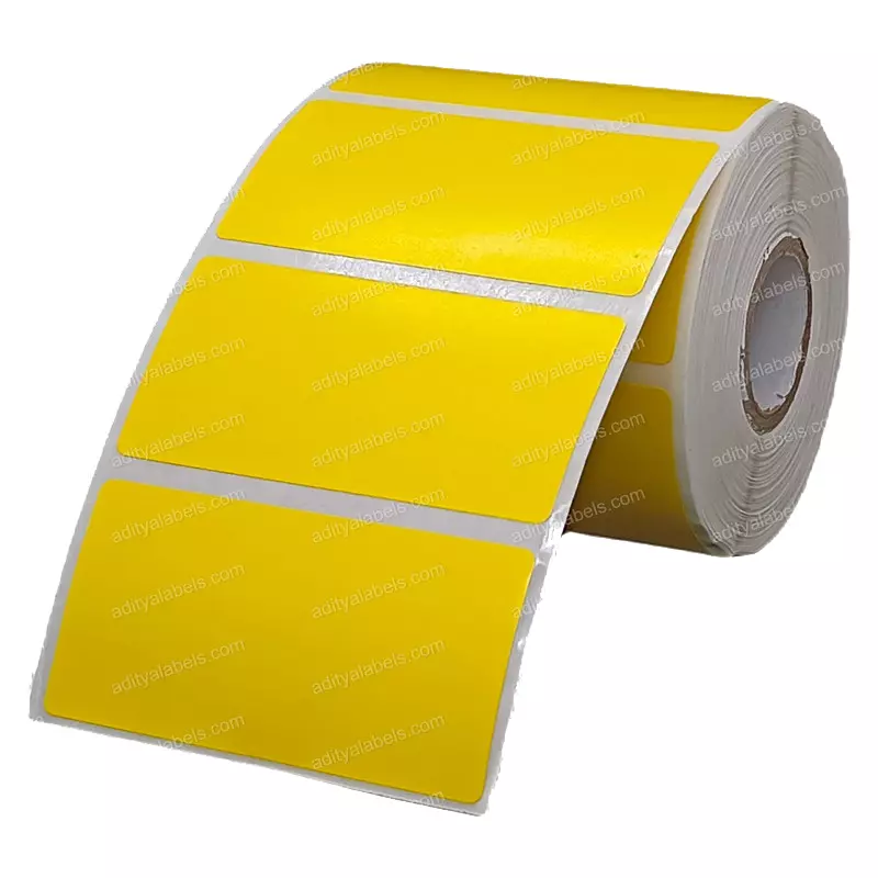 Tudko 70x35 mm 80 GSM 1 UP Self Adhesive Paper Label Yellow (Pack of 2 Pcs)
