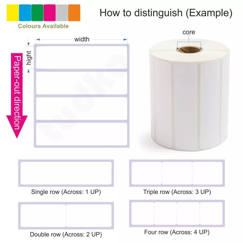 Tudko 55x40 mm 80 GSM 1 UP Self Adhesive Paper Label White (Pack of 2 Pcs)