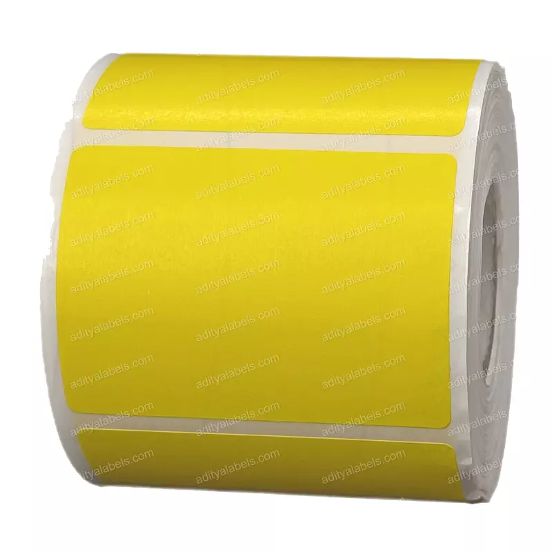 Tudko 55x40 mm 80 GSM 1 UP Self Adhesive Paper Label Yellow (Pack of 2 Pcs)