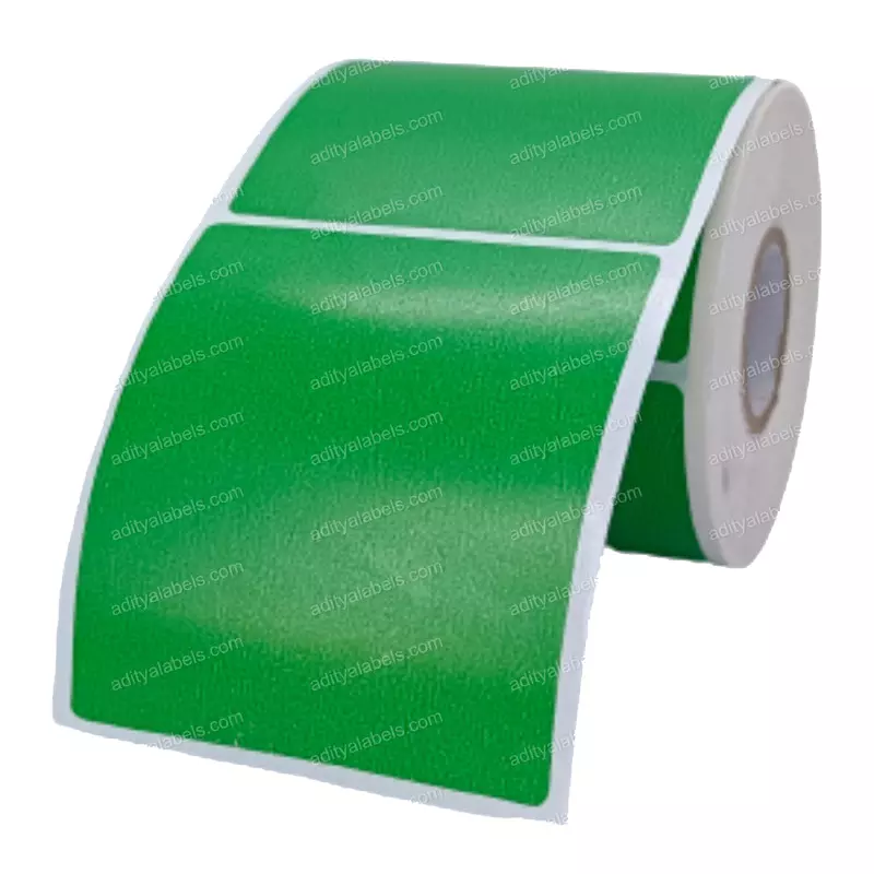 Tudko 62x70 mm 80 GSM 1 UP Self Adhesive Paper Label Green (Pack of 2 Pcs)