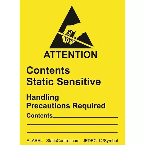 SCS LABEL, ESD WARNING, 47.8 X 63.5MM, ALABEL (Pack of 500)