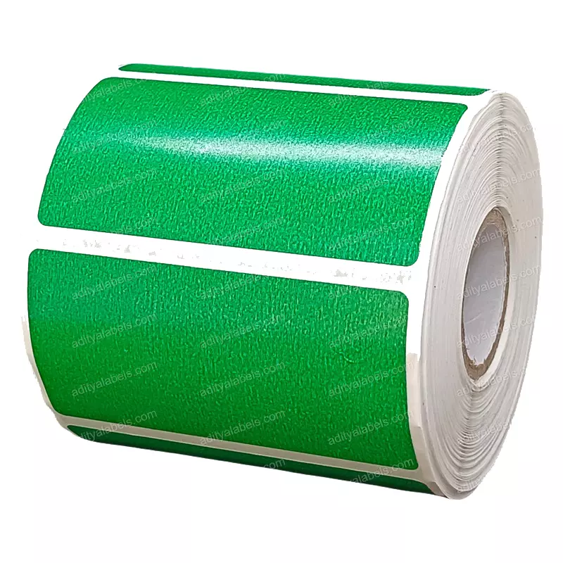 Tudko 70x35 mm 80 GSM 1 UP Self Adhesive Paper Label Green (Pack of 2 Pcs)