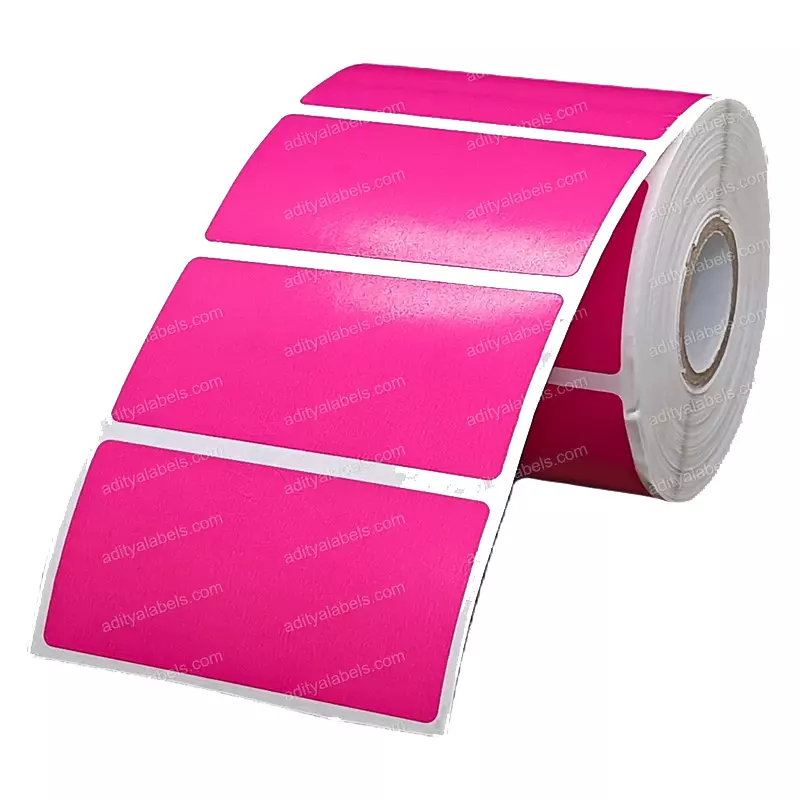 Tudko 70x35 mm 80 GSM 1 UP Self Adhesive Paper Label Pink (Pack of 2 Pcs)