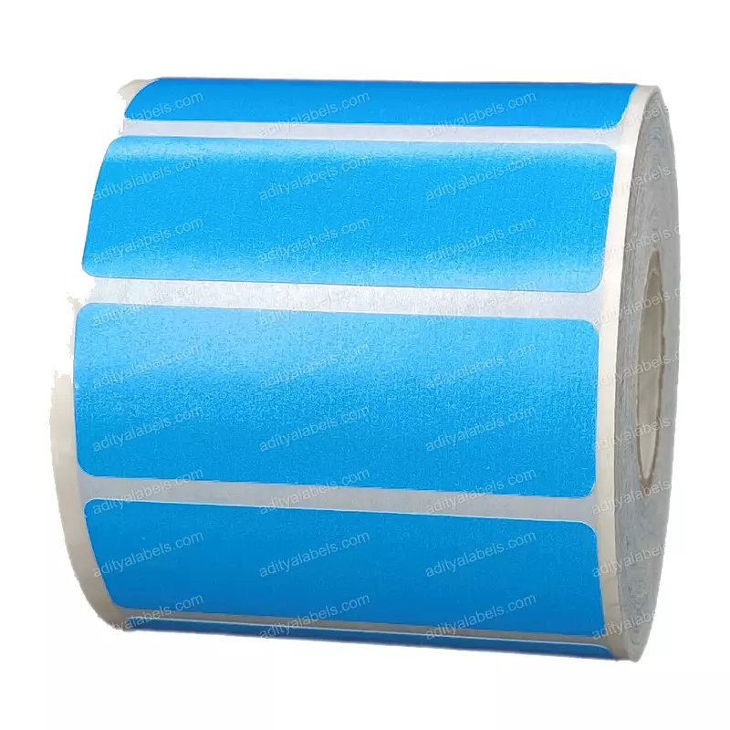 Tudko 60x20 mm 80 GSM 1 UP Self Adhesive Paper Label Blue (Pack of 2 Pcs)