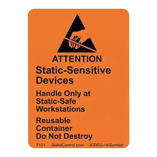 SCS LABEL, WARNING, 4.6CMX6.4CM, 500PCS, 7101 (Pack of 500)