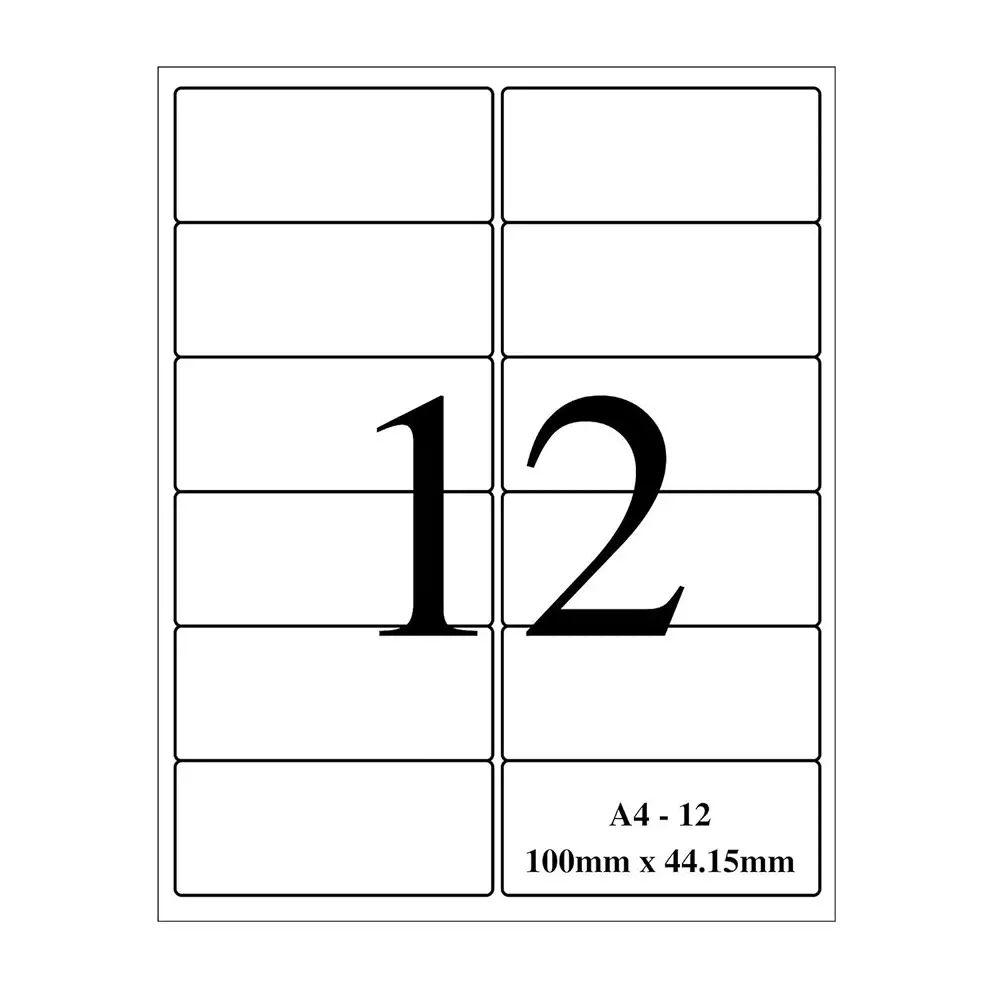 MM WILL CARE Sticker Paper Label A4 Size 61x21 mm (Pack of 100 Sheets)