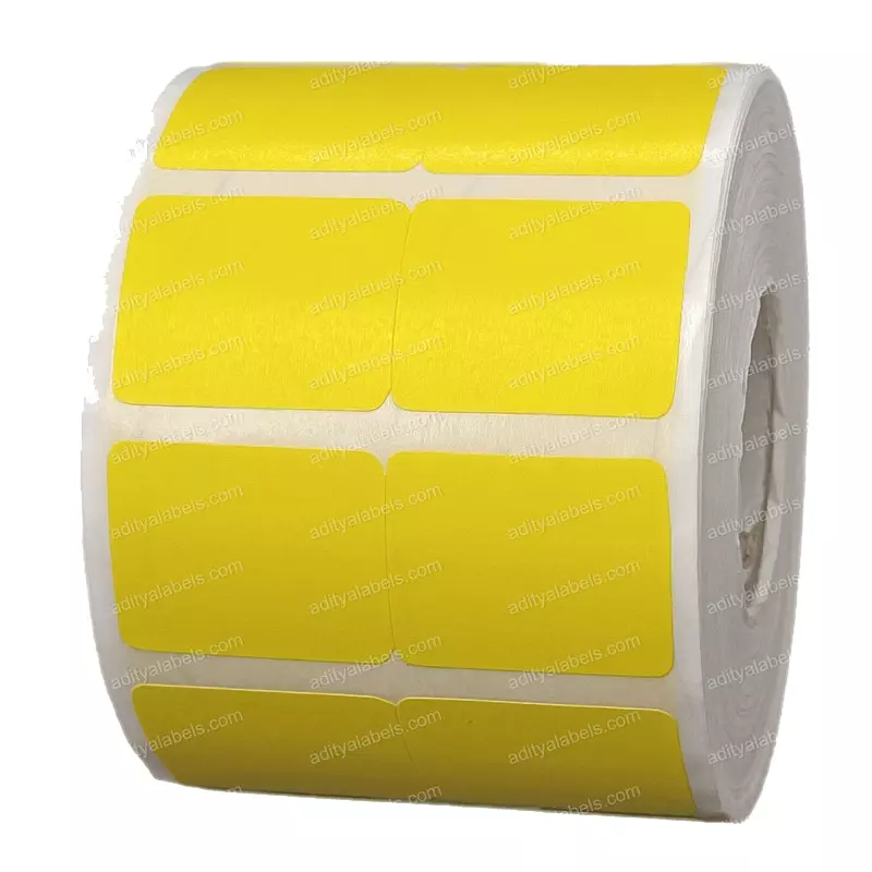Tudko 25x20 mm 80 GSM 2 UP Self Adhesive Paper Label Yellow (Pack of 2 Pcs)
