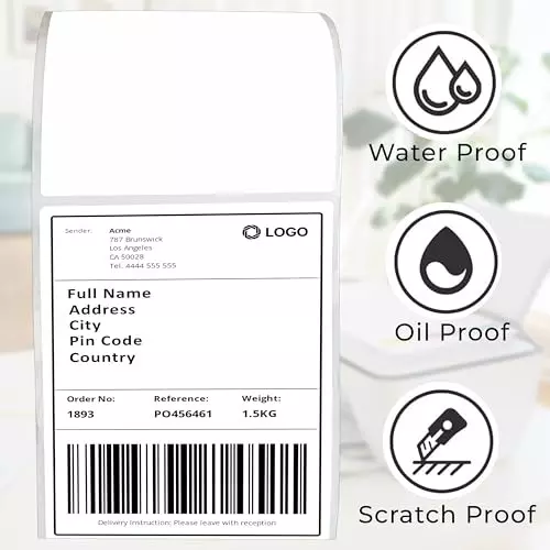 GENERIC Barcode Sticker Roll 3 x 5 inch 400 Label Per Roll (Pack of 10)